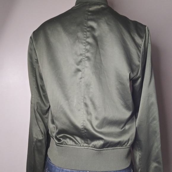 a.n.a Olive Green Bomber Jacket Size M - Picture 3 of 6